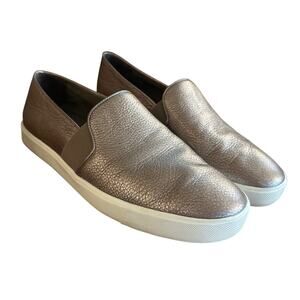 Women 9 Vince Blair Slip-On Flats Metallic Sneakers Bronze Pebbled Leather Shoes